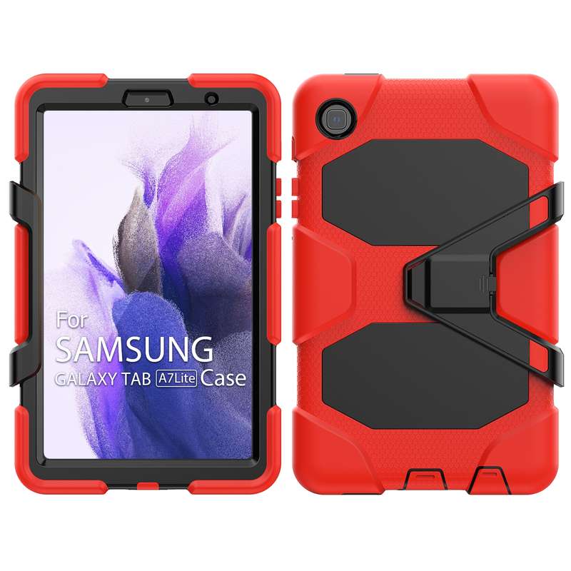 For Samsung Galaxy A7 Lite 8.7 2021 T220 / T225 Shockproof Colorful Silicon + PC Protective Case wit