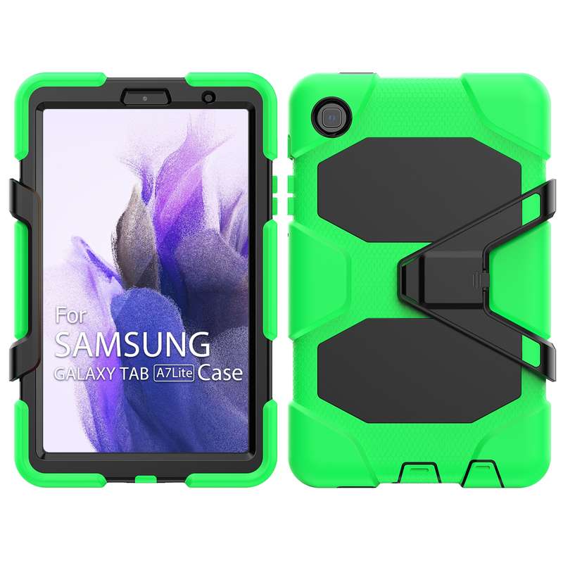 For Samsung Galaxy A7 Lite 8.7 2021 T220 / T225 Shockproof Colorful Silicon + PC Protective Case wit