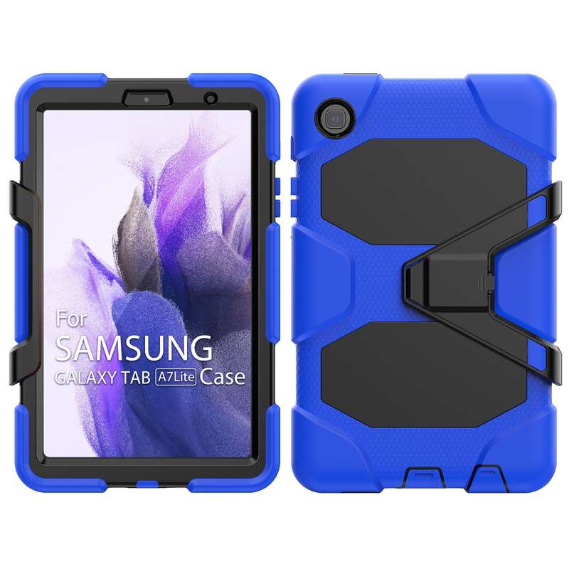 For Samsung Galaxy A7 Lite 8.7 2021 T220 / T225 Shockproof Colorful Silicon + PC Protective Case wit