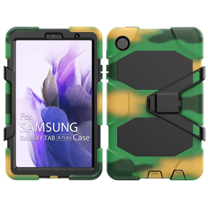 For Samsung Galaxy A7 Lite 8.7 2021 T220 / T225 Shockproof Colorful Silicon + PC Protective Case wit