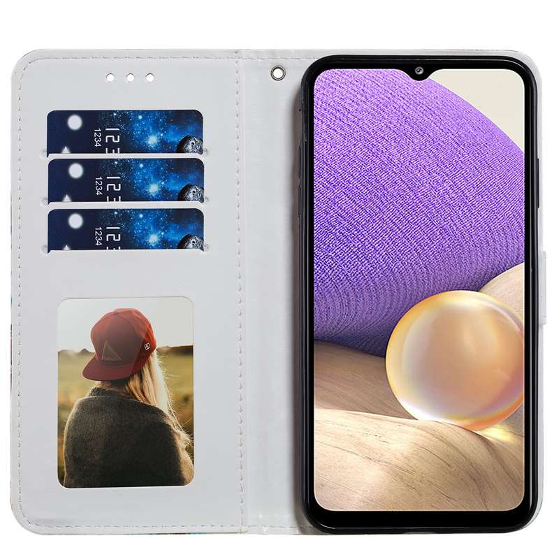 For Samsung Galaxy A32 4G Painted Pattern Horizontal Flip Leather Case with Holder & Card Slots & Ph