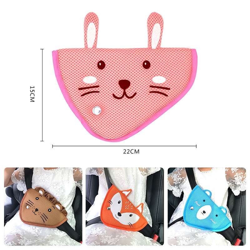 Car Child Seat Belt Adjusting and Fixing Device Buttons Seat Belt Anti-strangulation Shoulder Cover,