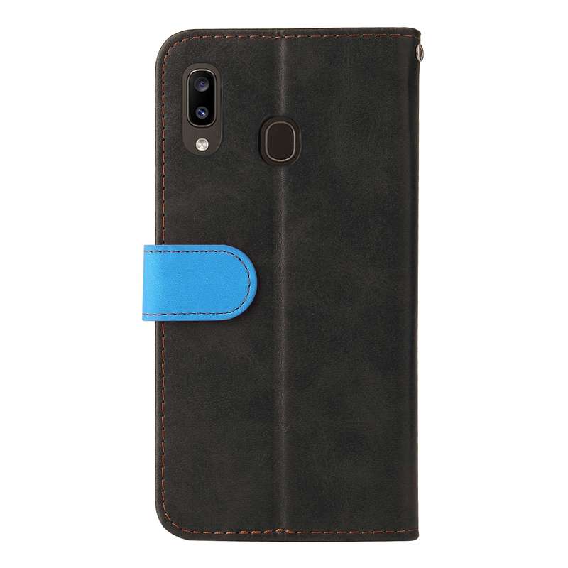 For Samsung Galaxy A20 / A30 Business Stitching-Color Horizontal Flip PU Leather Case with Holder &