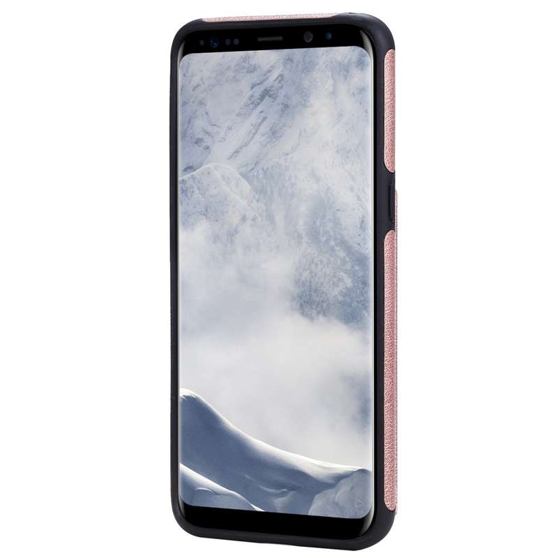For Galaxy S8 Solid Color Double Buckle Zipper Shockproof Protective Case(Rose Gold)