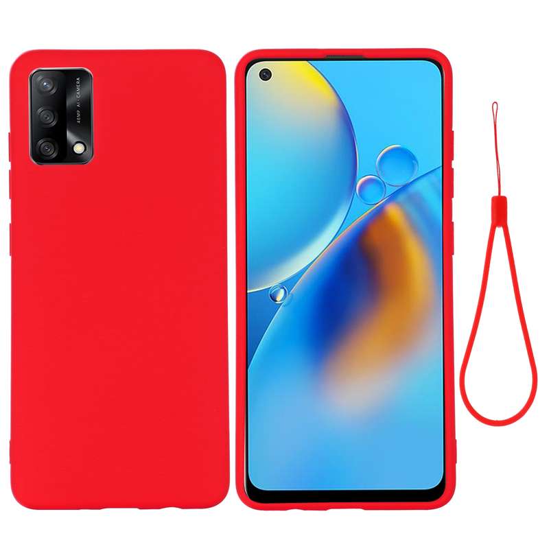 For OPPO A74 4G / F19 Pure Color Liquid Silicone Shockproof Full Coverage Case(Green)