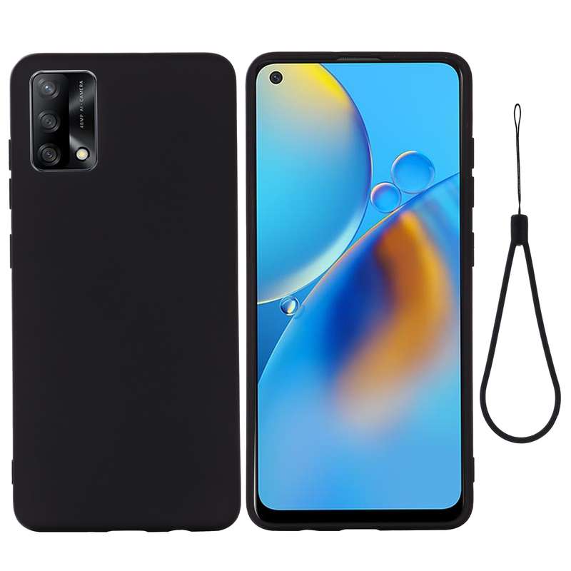 For OPPO A74 4G / F19 Pure Color Liquid Silicone Shockproof Full Coverage Case(Green)
