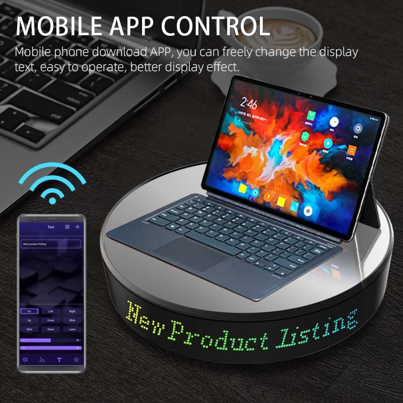 Intelligent APP Screen Display Electric Rotating Turntable Mirror Display Stand Live Broadcast