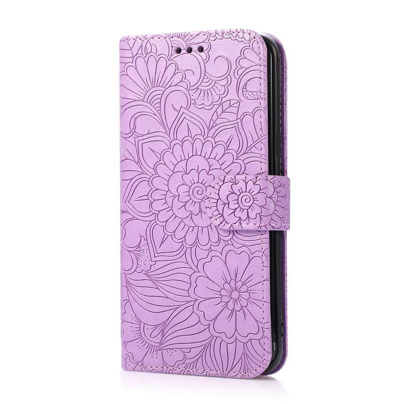 For Samsung Galaxy S8+ Skin Feel Embossed Sunflower Horizontal Flip Leather Case with Holder & Card