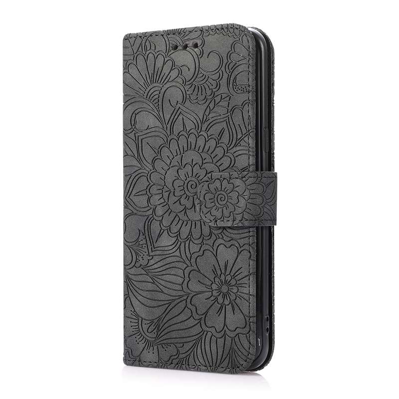 For Samsung Galaxy S8+ Skin Feel Embossed Sunflower Horizontal Flip Leather Case with Holder & Card