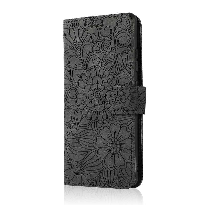 For Samsung Galaxy A71 Skin Feel Embossed Sunflower Horizontal Flip Leather Case with Holder & Card