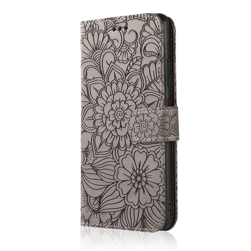 For Samsung Galaxy A71 Skin Feel Embossed Sunflower Horizontal Flip Leather Case with Holder & Card