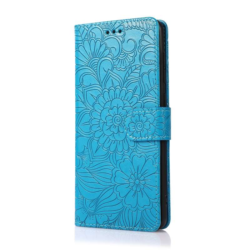 For Samsung Galaxy A21s Skin Feel Embossed Sunflower Horizontal Flip Leather Case with Holder & Card
