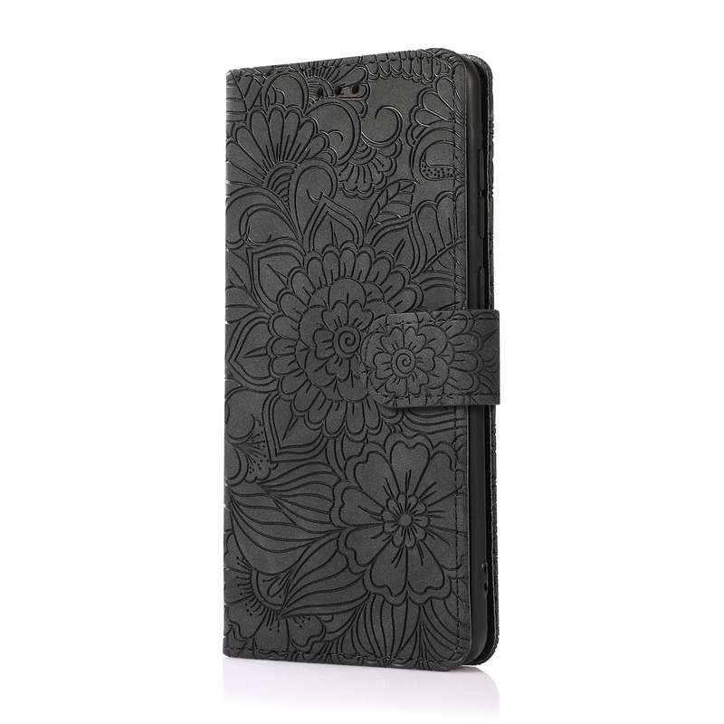 For Samsung Galaxy A21s Skin Feel Embossed Sunflower Horizontal Flip Leather Case with Holder & Card
