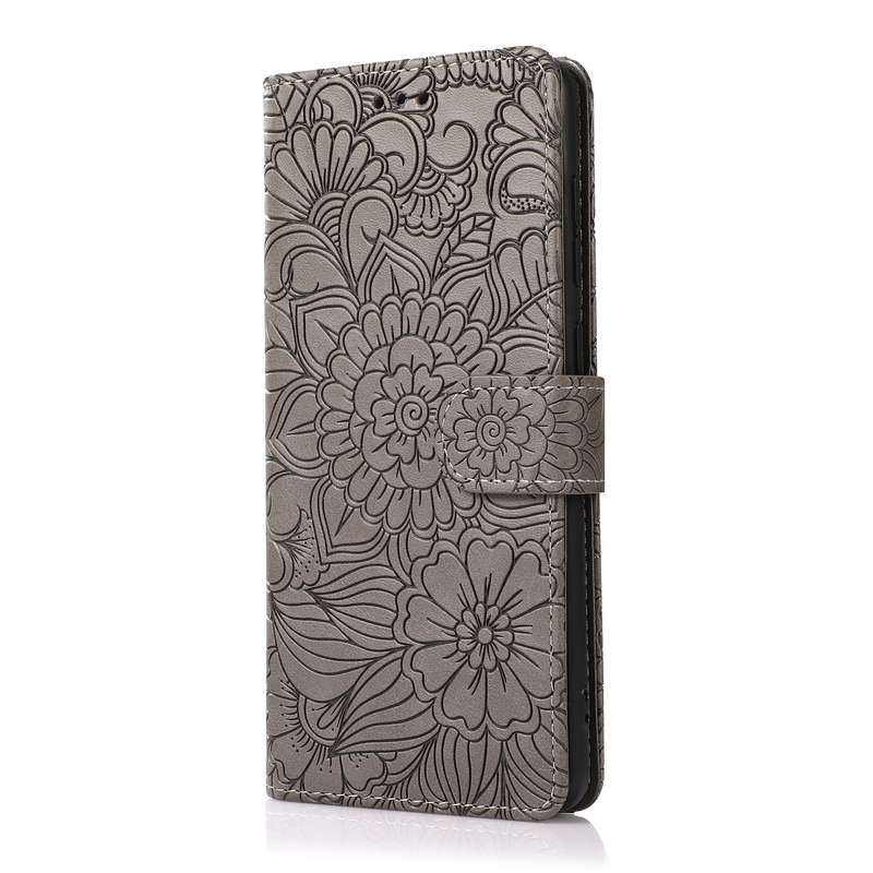 For Samsung Galaxy A21s Skin Feel Embossed Sunflower Horizontal Flip Leather Case with Holder & Card