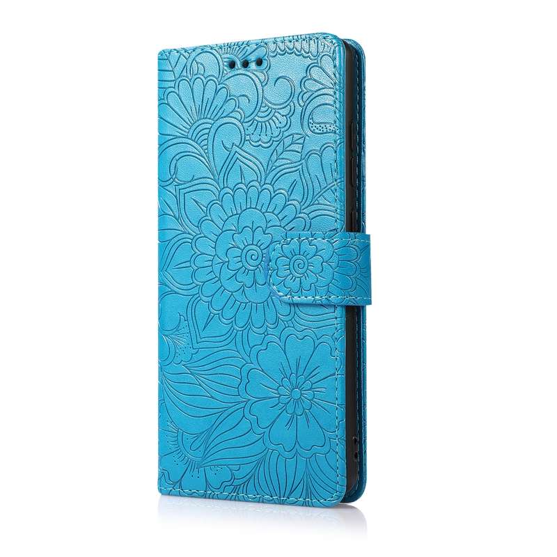 For Samsung Galaxy S20+ Skin Feel Embossed Sunflower Horizontal Flip Leather Case with Holder & Card