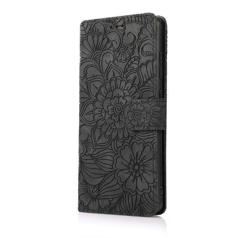 For Samsung Galaxy S20+ Skin Feel Embossed Sunflower Horizontal Flip Leather Case with Holder & Card