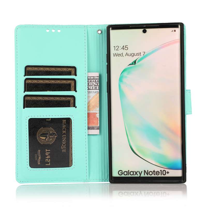 For Samsung Galaxy Note10+ Skin Feel Embossed Sunflower Horizontal Flip Leather Case with Holder & C