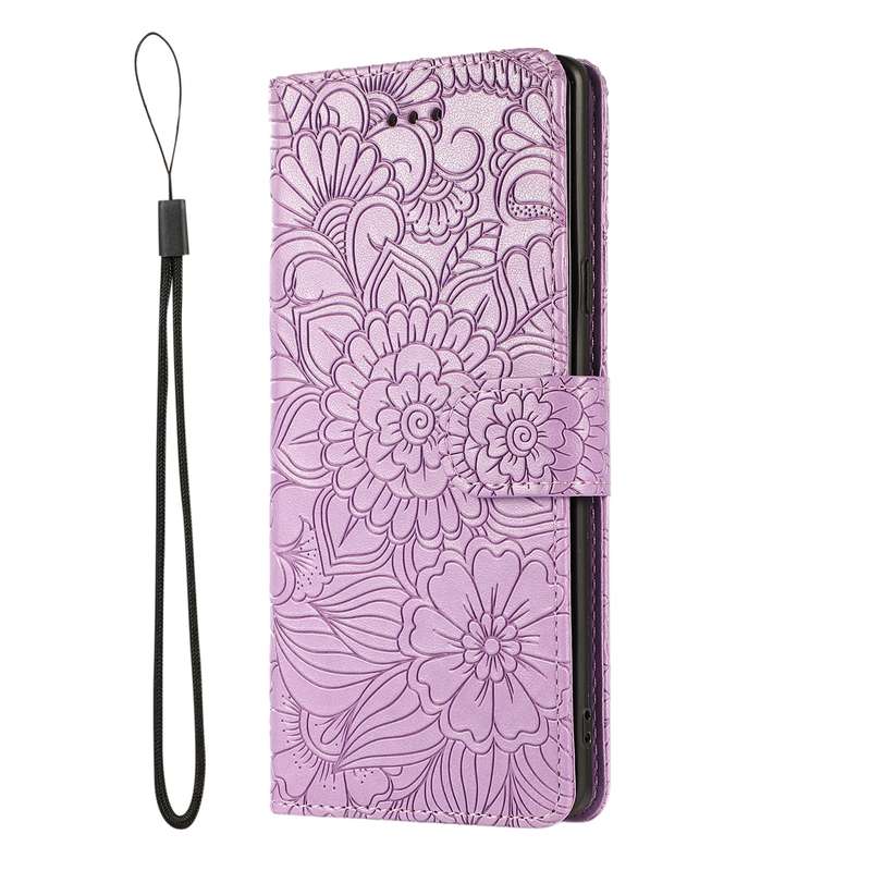 For Samsung Galaxy Note9 Skin Feel Embossed Sunflower Horizontal Flip Leather Case with Holder & Car