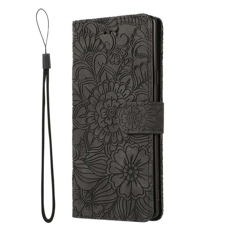 For Samsung Galaxy Note9 Skin Feel Embossed Sunflower Horizontal Flip Leather Case with Holder & Car
