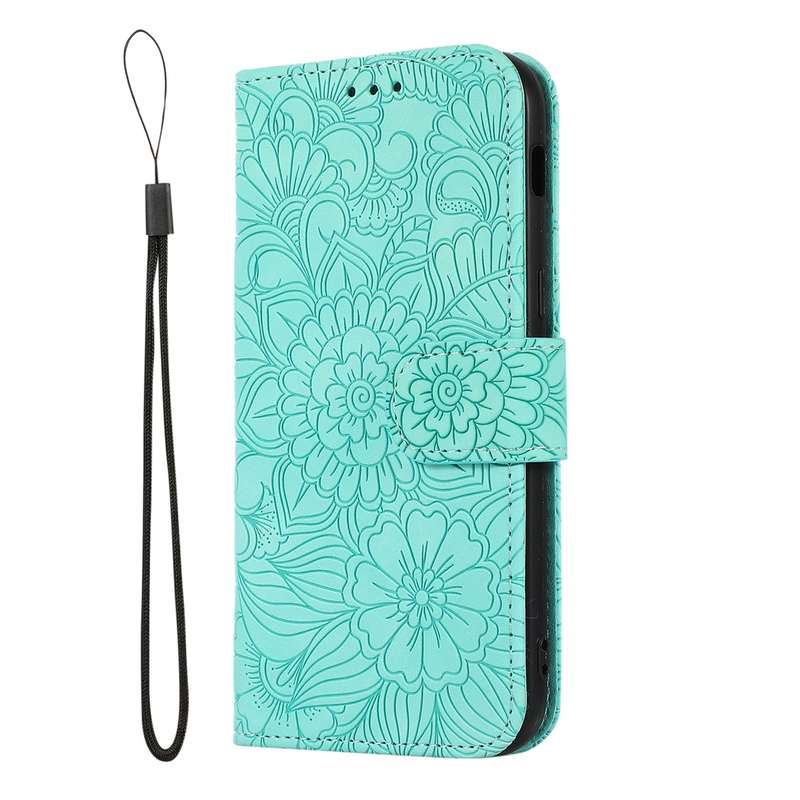 For Samsung Galaxy A5 (2017) Skin Feel Embossed Sunflower Horizontal Flip Leather Case with Holder &