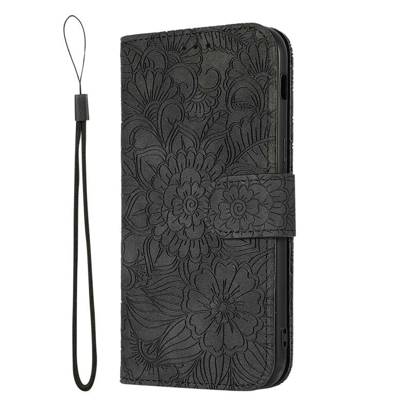 For Samsung Galaxy A5 (2017) Skin Feel Embossed Sunflower Horizontal Flip Leather Case with Holder &