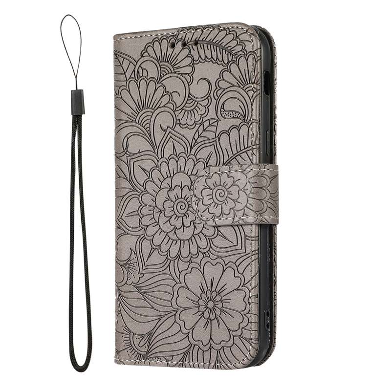 For Samsung Galaxy A5 (2017) Skin Feel Embossed Sunflower Horizontal Flip Leather Case with Holder &