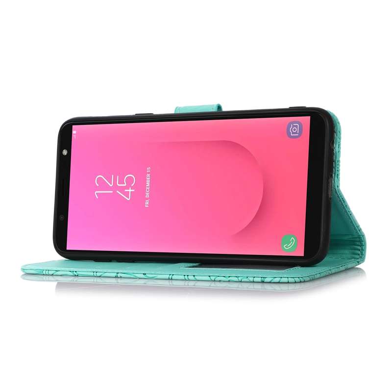 For Samsung Galaxy J8 Skin Feel Embossed Sunflower Horizontal Flip Leather Case with Holder & Card S