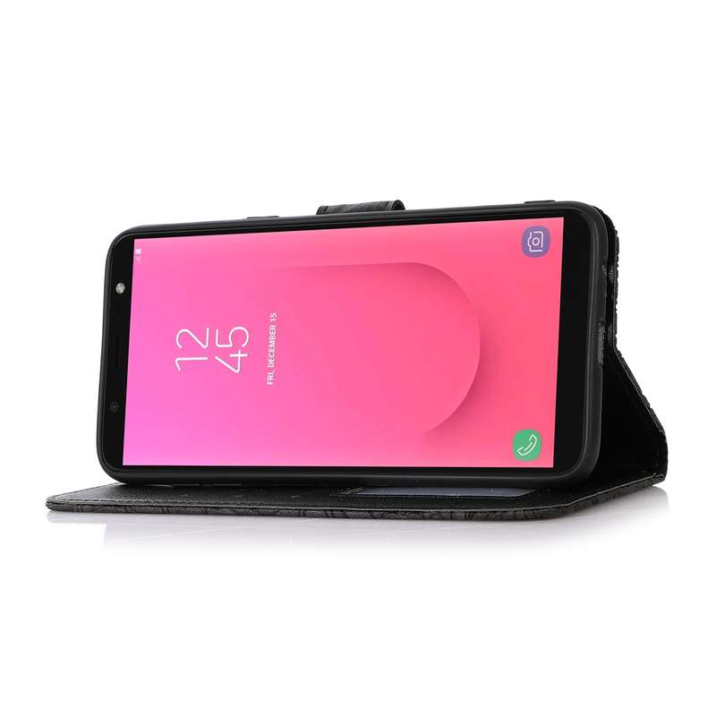 For Samsung Galaxy J8 Skin Feel Embossed Sunflower Horizontal Flip Leather Case with Holder & Card S