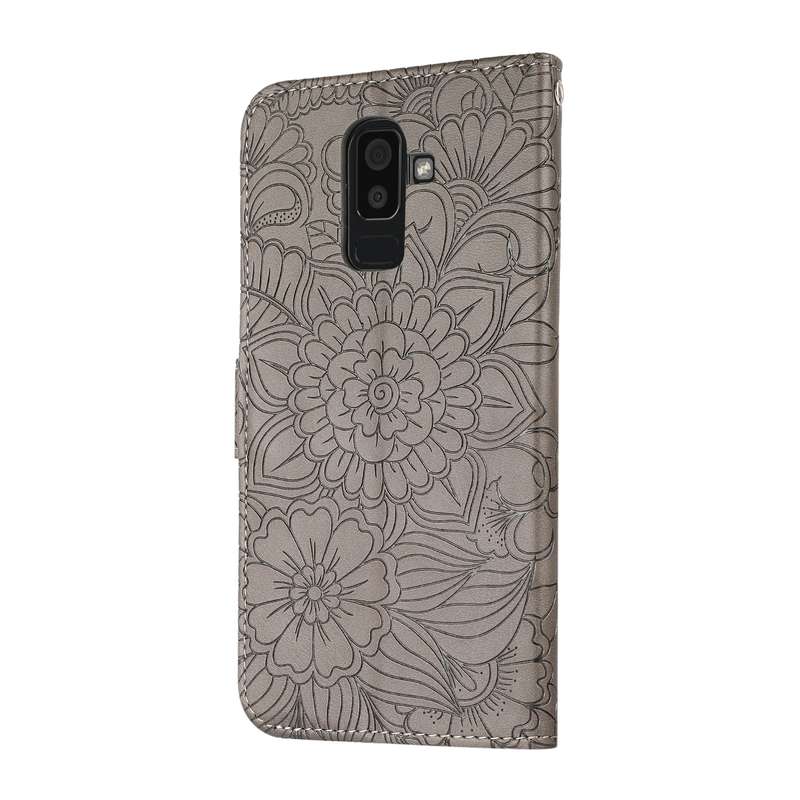 For Samsung Galaxy A51 Skin Feel Embossed Sunflower Horizontal Flip Leather Case with Holder & Card
