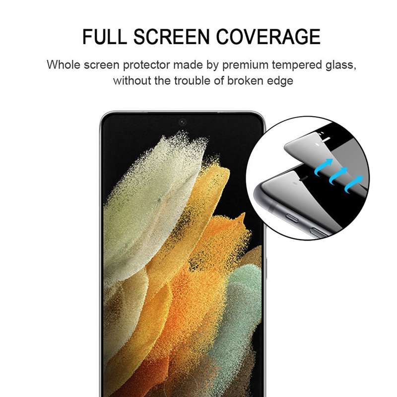 For Samsung Galaxy S21 Ultra 5G Full Glue 9H HD 3D Curved Edge Tempered Glass Film(Black)