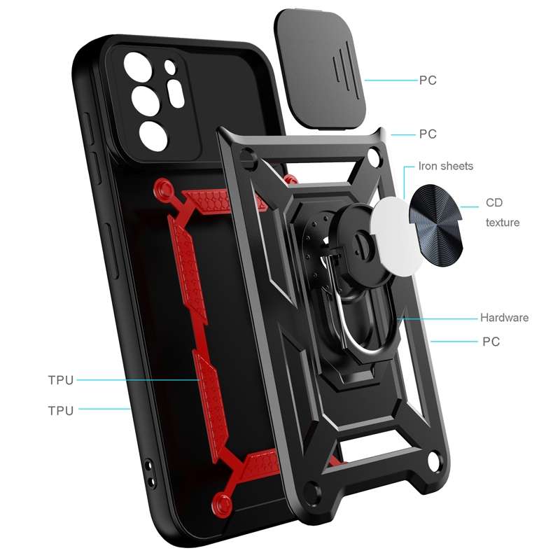 For Samsung Galaxy Note20 Ultra 5G Sliding Camera Cover Design TPU+PC Protective Case(Black)