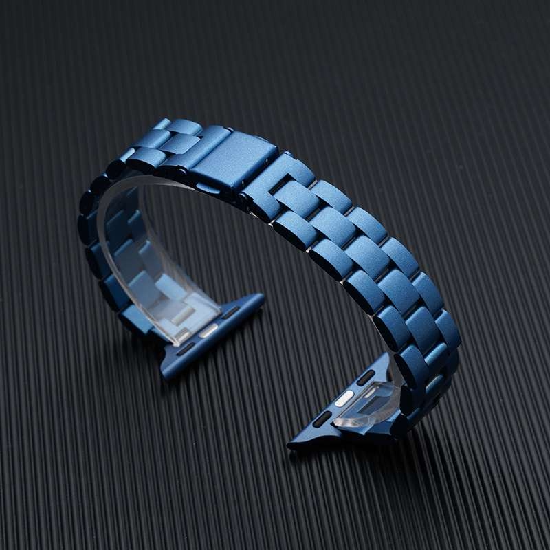 Three-beads Steel Watch Band For Apple Watch Series 9&8&7 41mm / SE 3&SE 2&6&SE&5&4 40mm / 3&2&