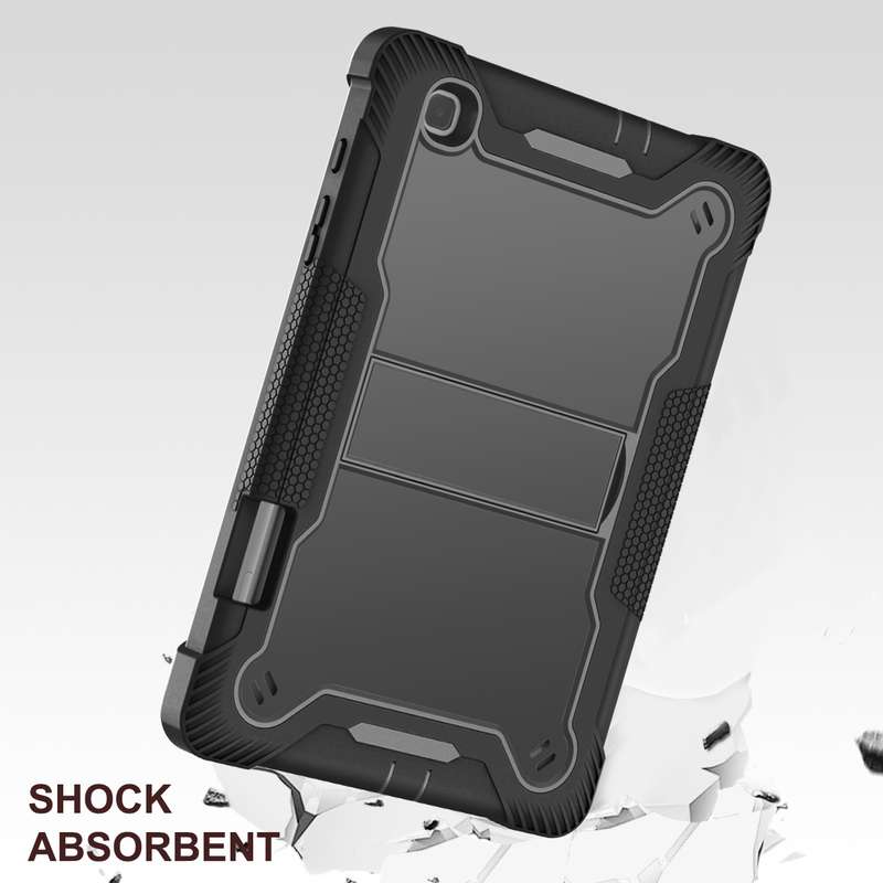 For Samsung Galaxy Tab S6 Lite Silicone + PC Shockproof Protective Case with Holder(Rose Gold)