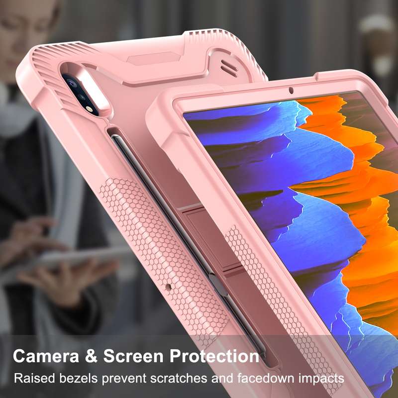 For Samsung Galaxy Tab S7 FE 12.4 inch T730 360 Degree Rotation PC+TPU Protective Cover with Holder