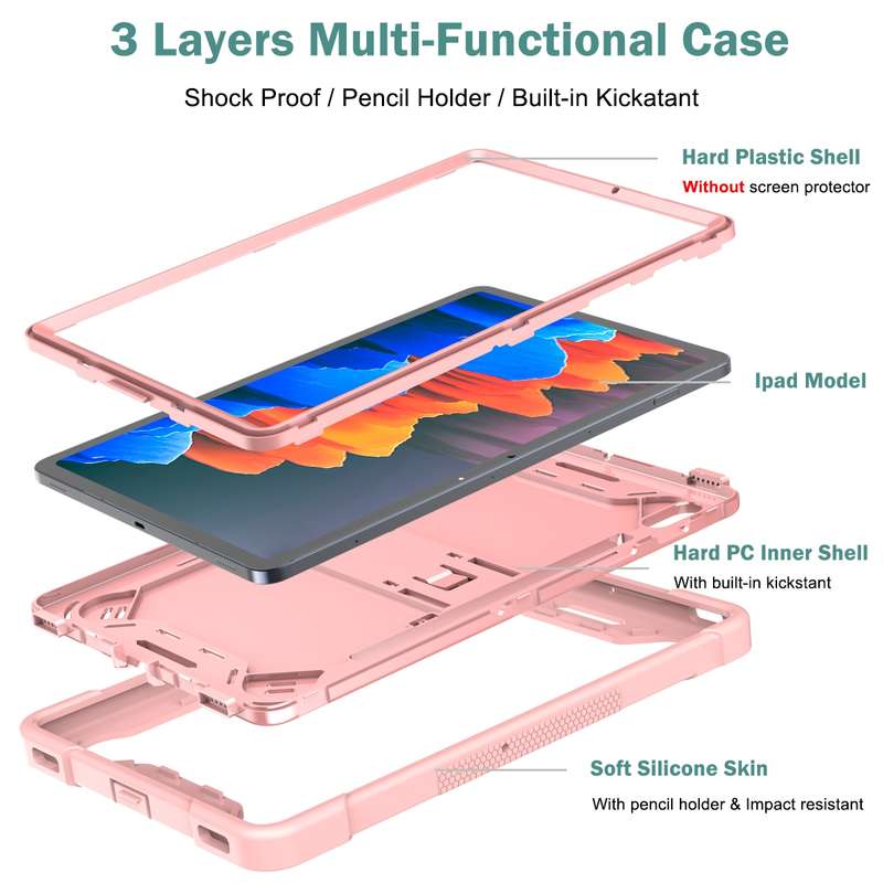 For Samsung Galaxy Tab S7 FE 12.4 inch T730 360 Degree Rotation PC+TPU Protective Cover with Holder