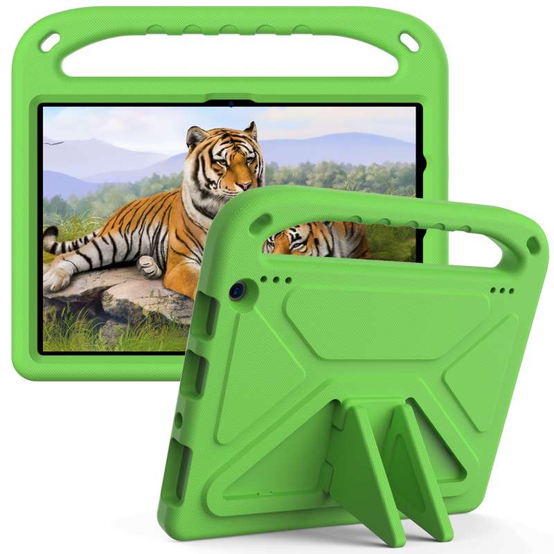 For Amazon Fire HD 10 2021 Handle Portable EVA Shockproof Anti Falling Protective Case with Triangle