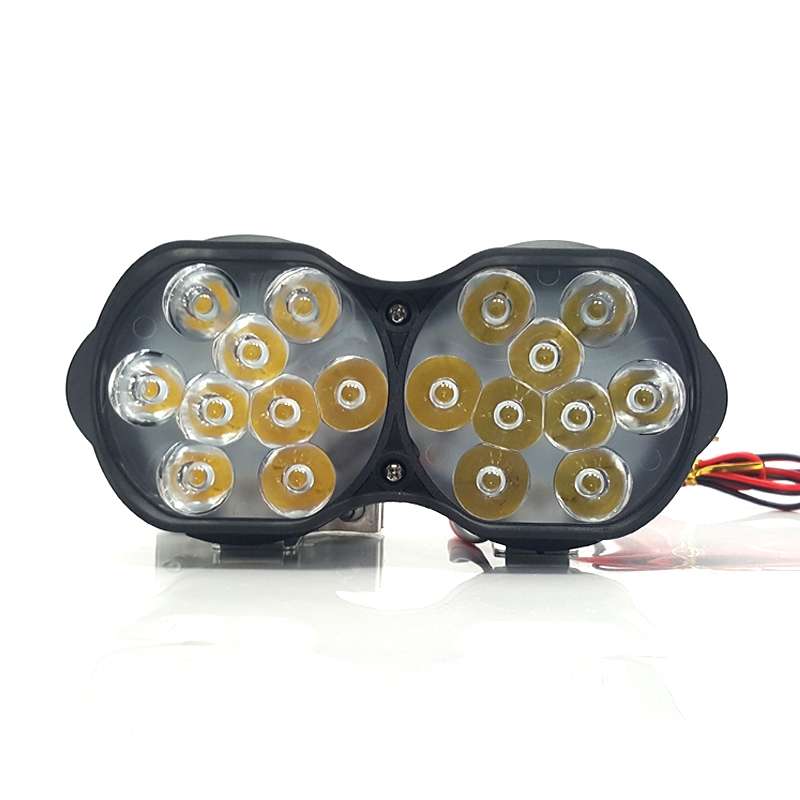 2 PCS L15 8-85V / 15W / 5000K / 1200LM Motorcycle / Car IPX4 Waterproof External LED Glare Spotlight