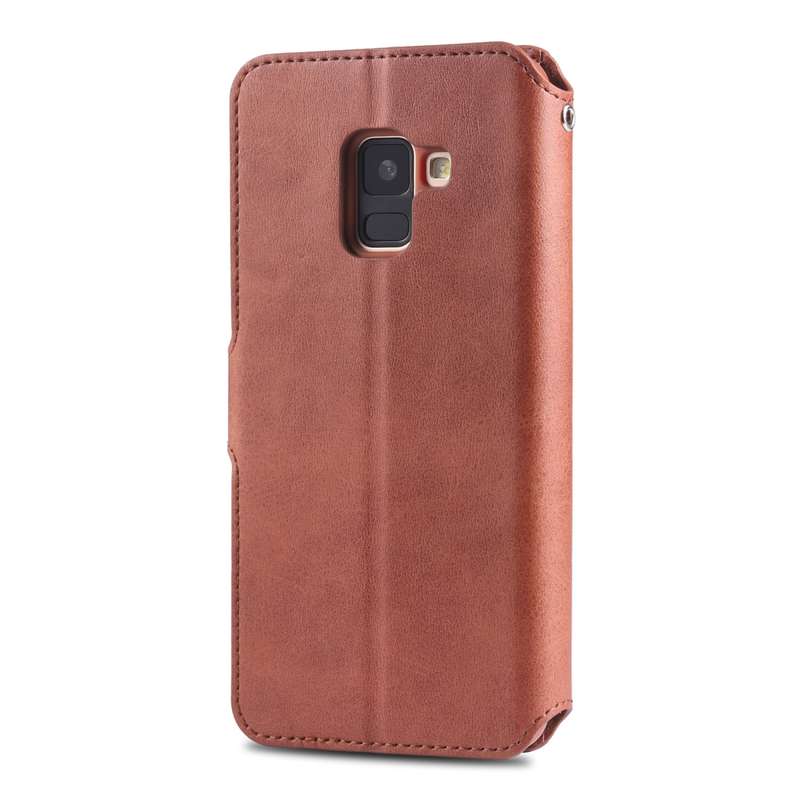 For Galaxy A6 2018 AZNS Calf Texture Magnetic Horizontal Flip PU Leather Case with Holder & Card Slo