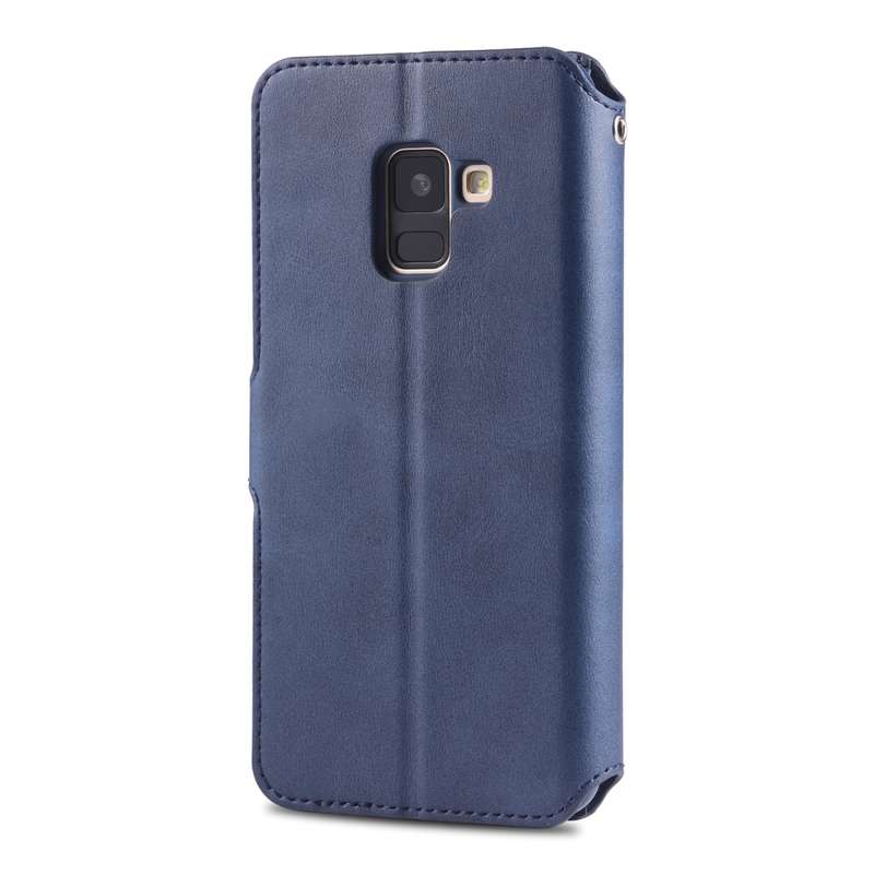 For Galaxy A6 2018 AZNS Calf Texture Magnetic Horizontal Flip PU Leather Case with Holder & Card Slo