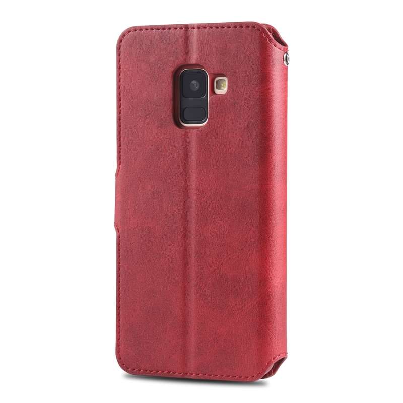 For Galaxy A6 2018 AZNS Calf Texture Magnetic Horizontal Flip PU Leather Case with Holder & Card Slo
