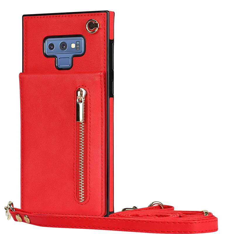 For Samsung Galaxy Note9 Cross-body Zipper Square TPU+PU Back Cover Case with Holder & Card Slots &