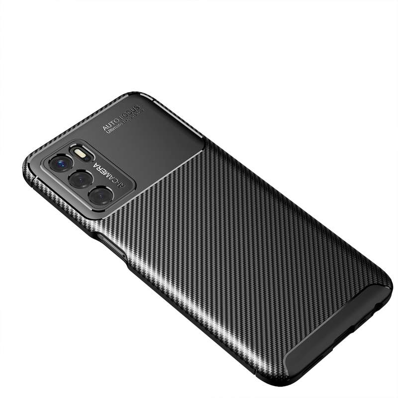 For OPPO A16 Carbon Fiber Texture Shockproof TPU Case(Black)