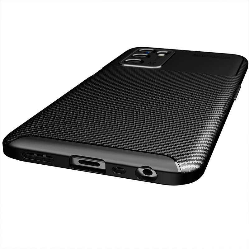 For OPPO A16 Carbon Fiber Texture Shockproof TPU Case(Black)