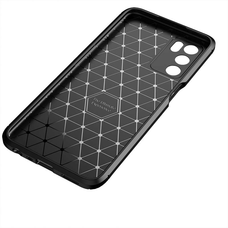For OPPO A16 Carbon Fiber Texture Shockproof TPU Case(Black)