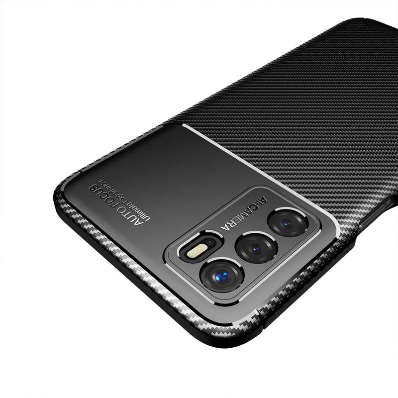 For OPPO A16 Carbon Fiber Texture Shockproof TPU Case(Black)