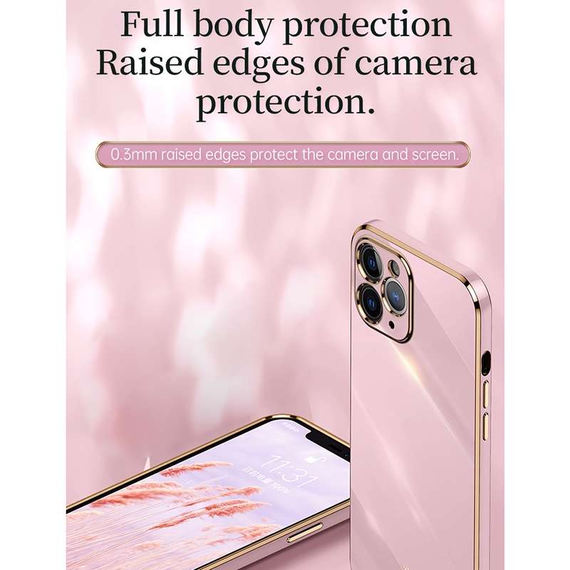 For iPhone 12 XINLI Straight Edge 6D Electroplate TPU Phone Case(Cherry Purple)