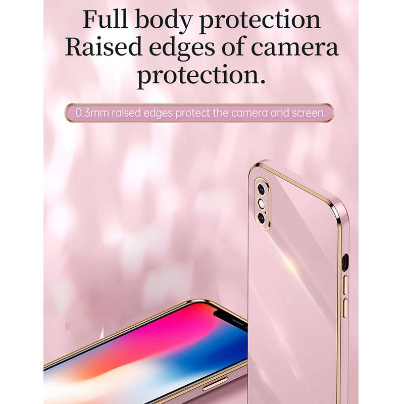 For iPhone X XINLI Straight Edge 6D Electroplate TPU Phone Case(Pink)