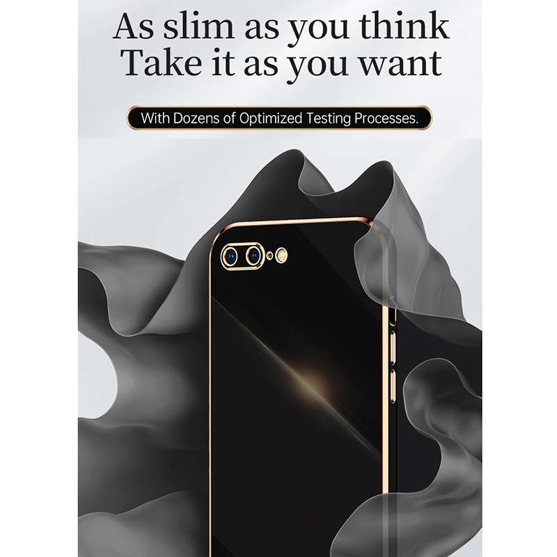 XINLI Straight Edge 6D Electroplate TPU Phone Case with Ring Holder For iPhone 6 Plus / 6s Plus(Pink