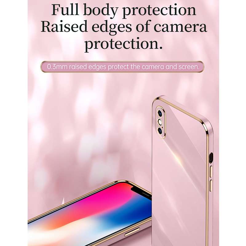 For iPhone XR XINLI Straight Edge 6D Electroplate TPU Phone Case with Ring Holder(Mint Green)