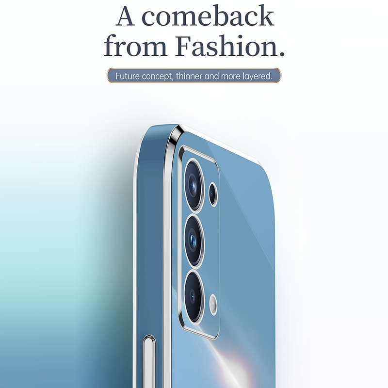 For OPPO Reno5 Pro XINLI Straight Edge 6D Electroplate TPU Phone Case(Cherry Purple)